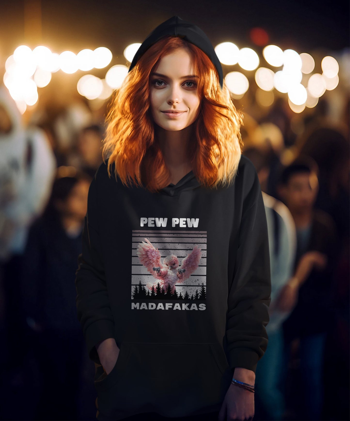 Pew Pew pinker Vogel - Premium Unisex Hoodie