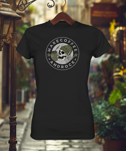 Make Coffee and Rock - Ladies Premium Shirt