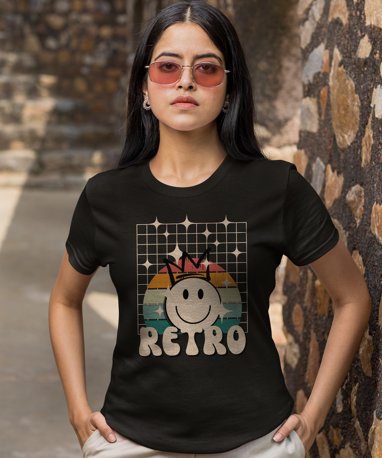 Retro Smiley - Ladies Premium Shirt