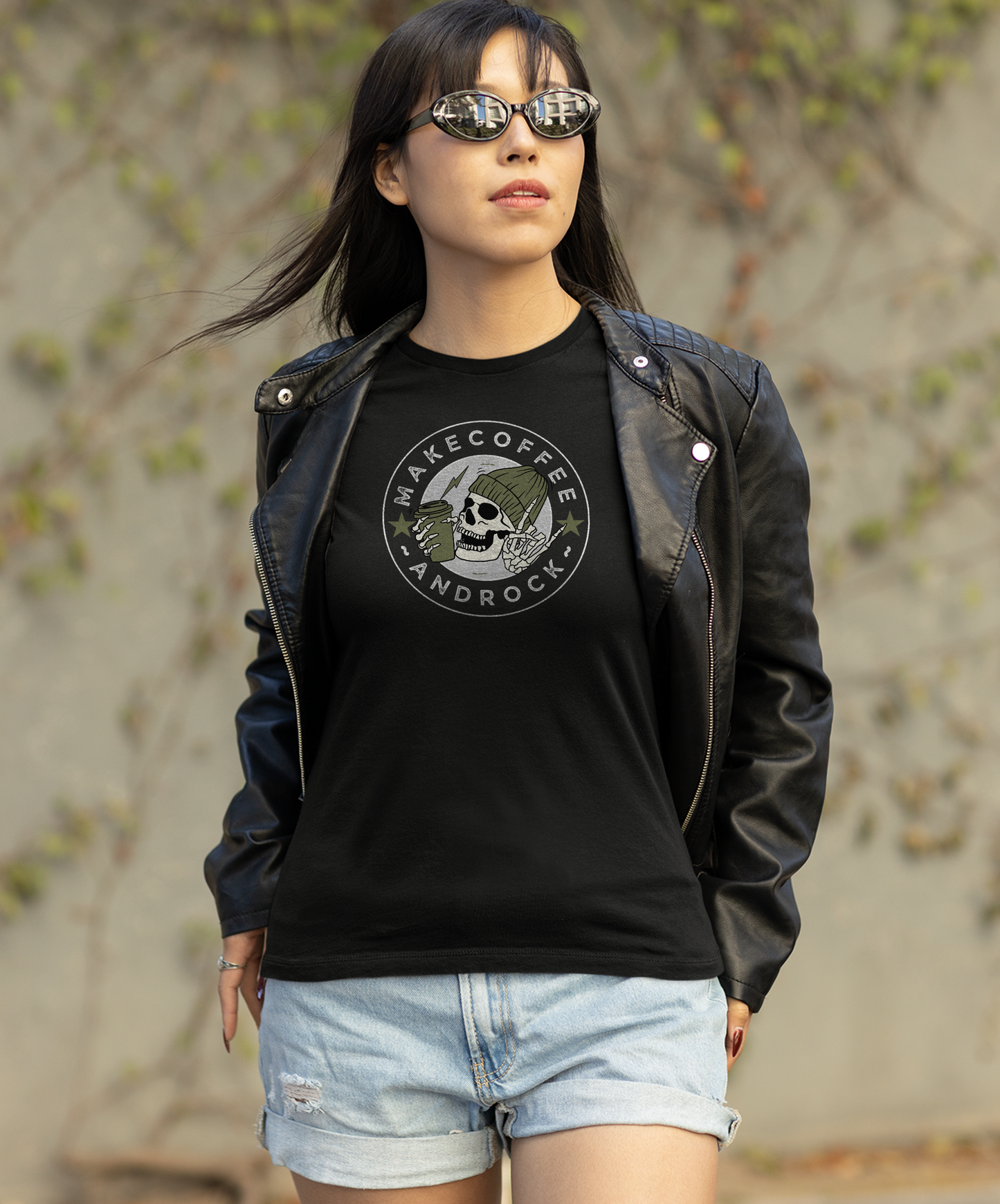 Make Coffee and Rock - Ladies Premium Shirt