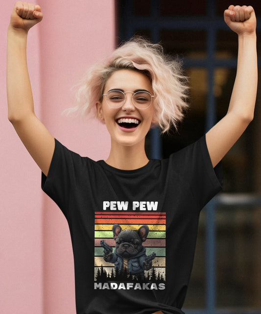 Pew Pew French Bulldog - Ladies Premium Shirt