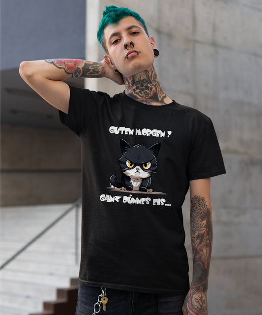 Guten Morgen Katze, Charmantes Shirt auf dünnem Eis - Premium Shirt