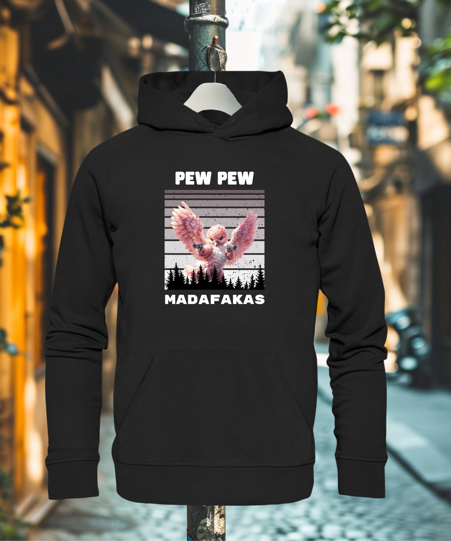 Pew Pew pinker Vogel - Premium Unisex Hoodie