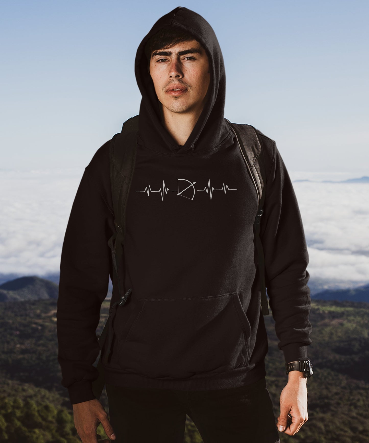 Herzschlag Bogen - Premium Unisex Hoodie