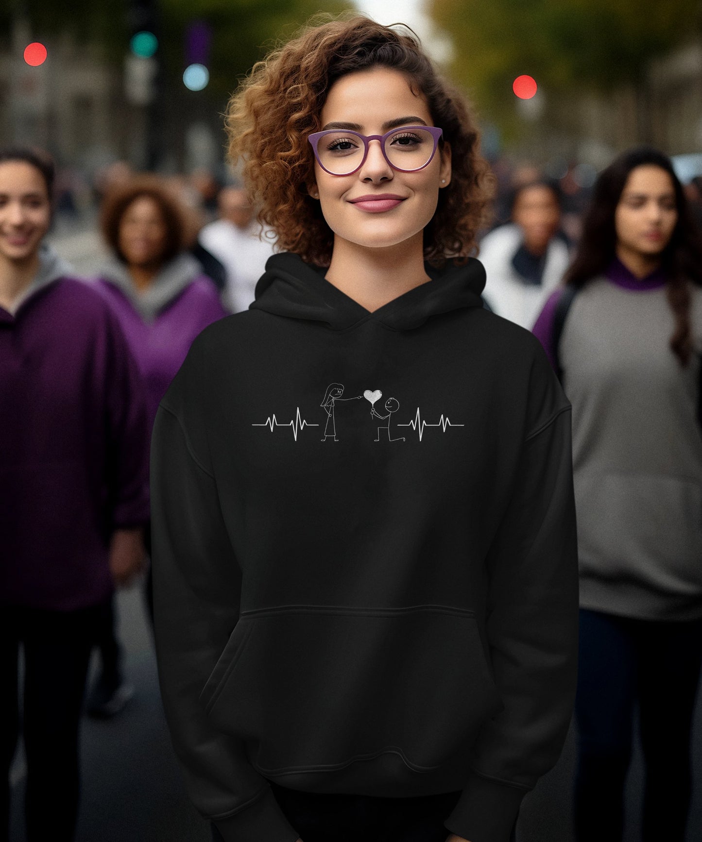 Sarkasmus in Love, ein Herzschlag für die Realität ! - Premium Unisex Hoodie