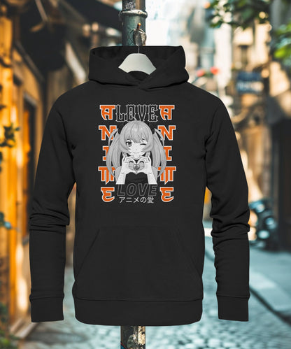 Anime Love Girl - Premium Unisex Hoodie