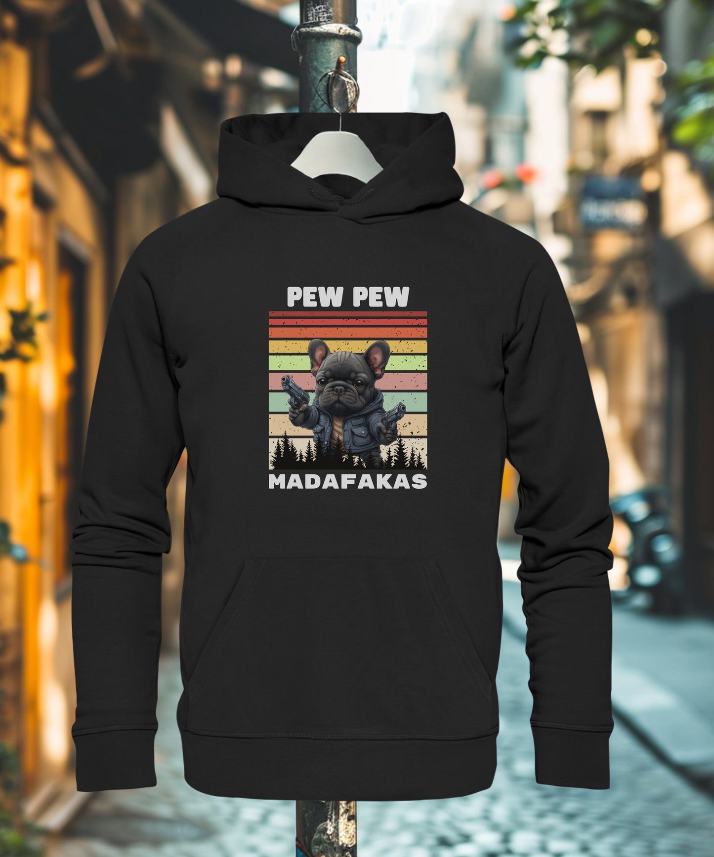 Pew Pew French Bulldog - Premium Unisex Hoodie