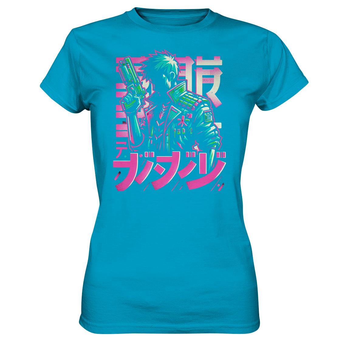 Anime Boy with Gun - Ladies Premium Shirt