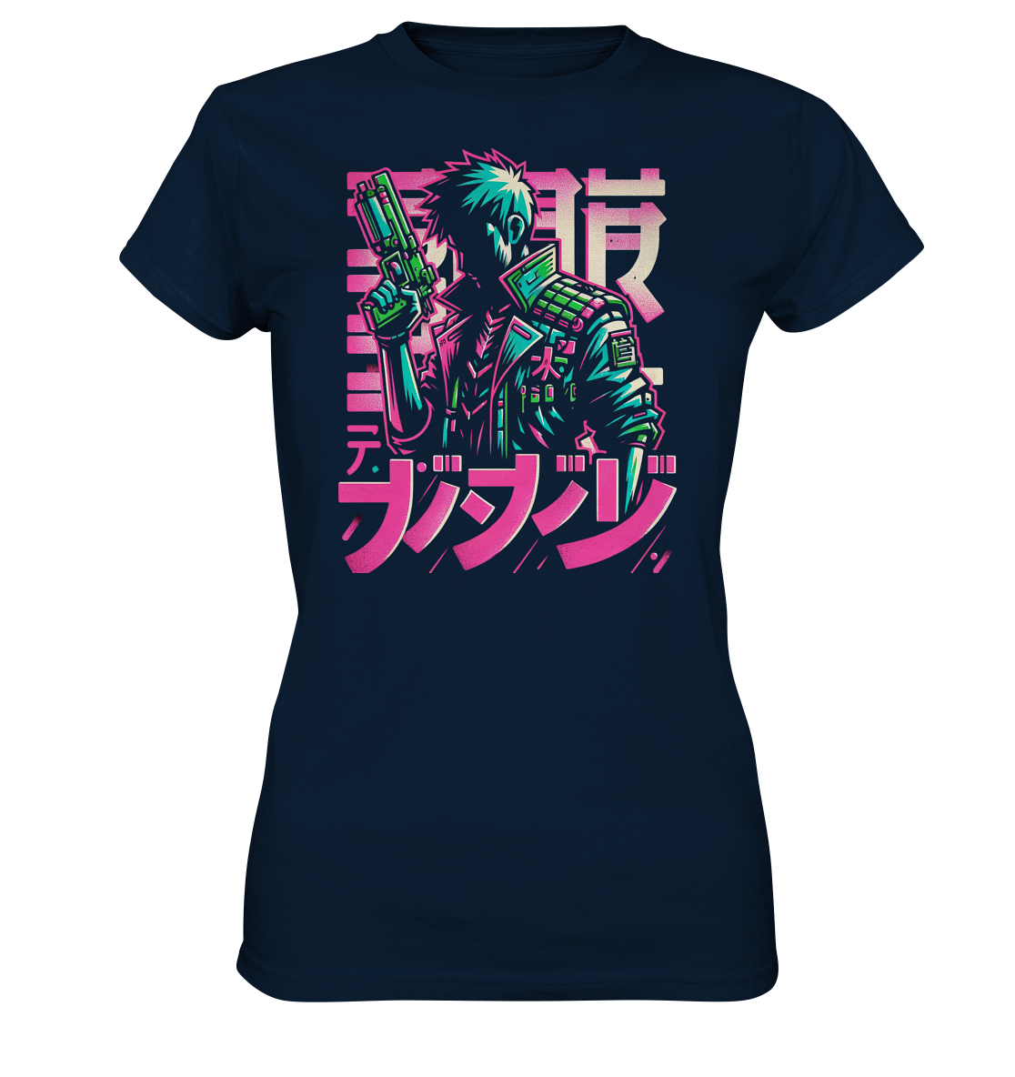 Anime Boy with Gun - Ladies Premium Shirt