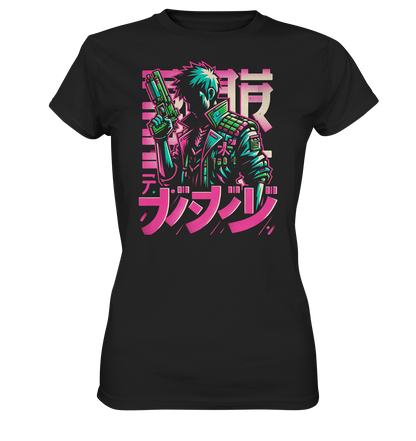 Anime Boy with Gun - Ladies Premium Shirt