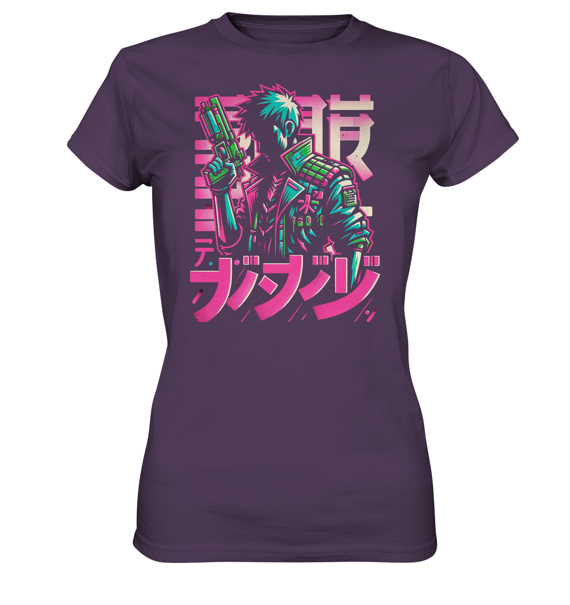 Anime Boy with Gun - Ladies Premium Shirt