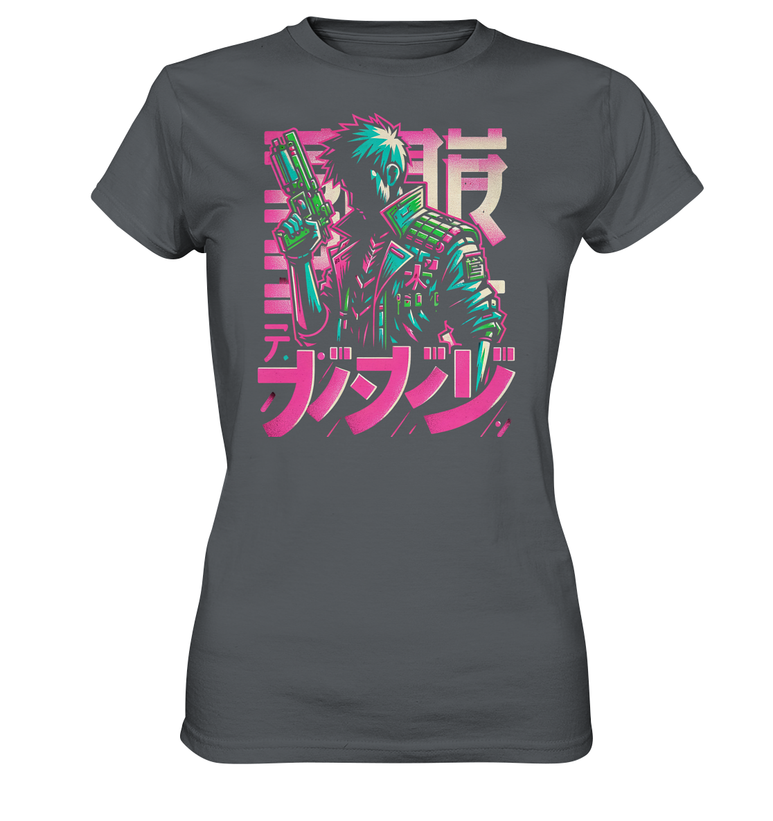 Anime Boy with Gun - Ladies Premium Shirt