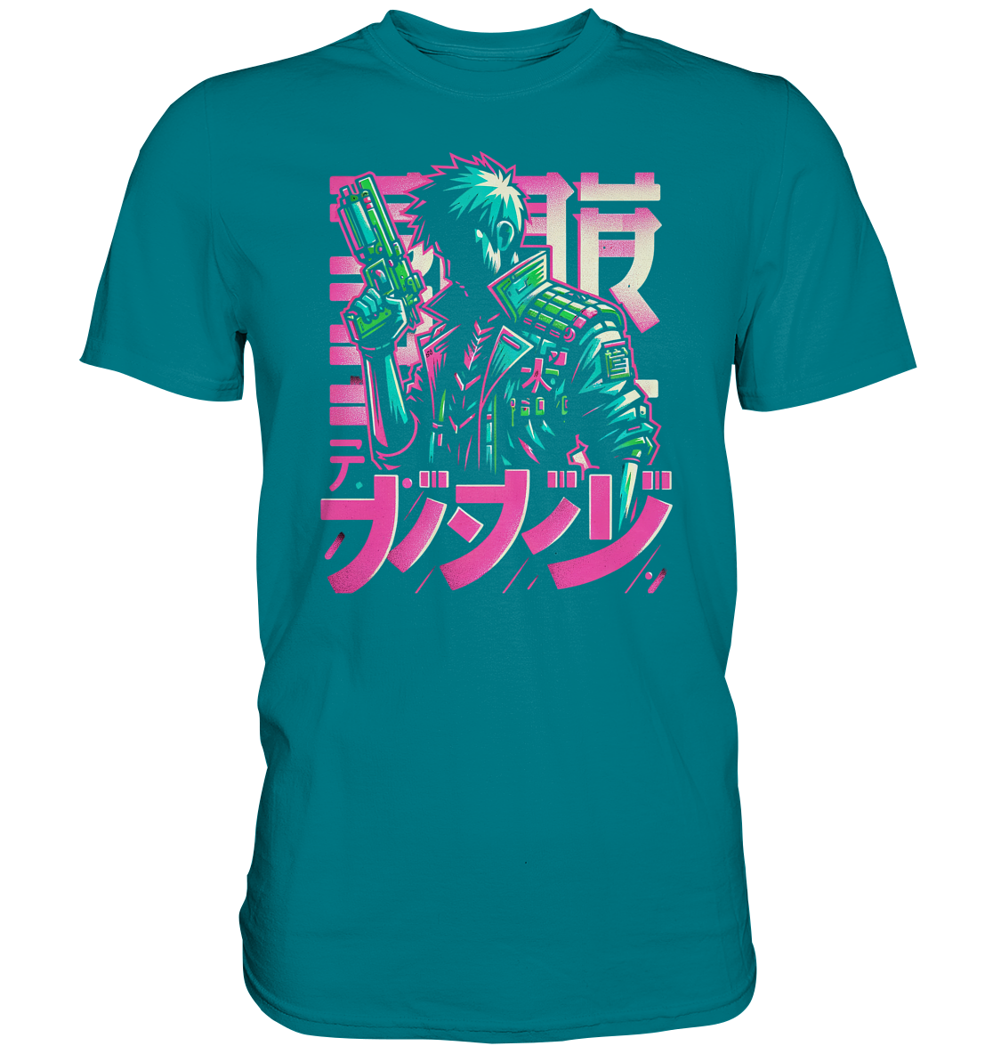 Anime Boy with Gun - Premium Shirt