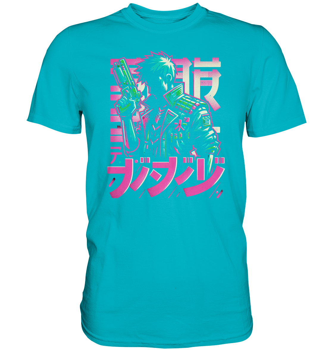 Anime Boy with Gun - Premium Shirt