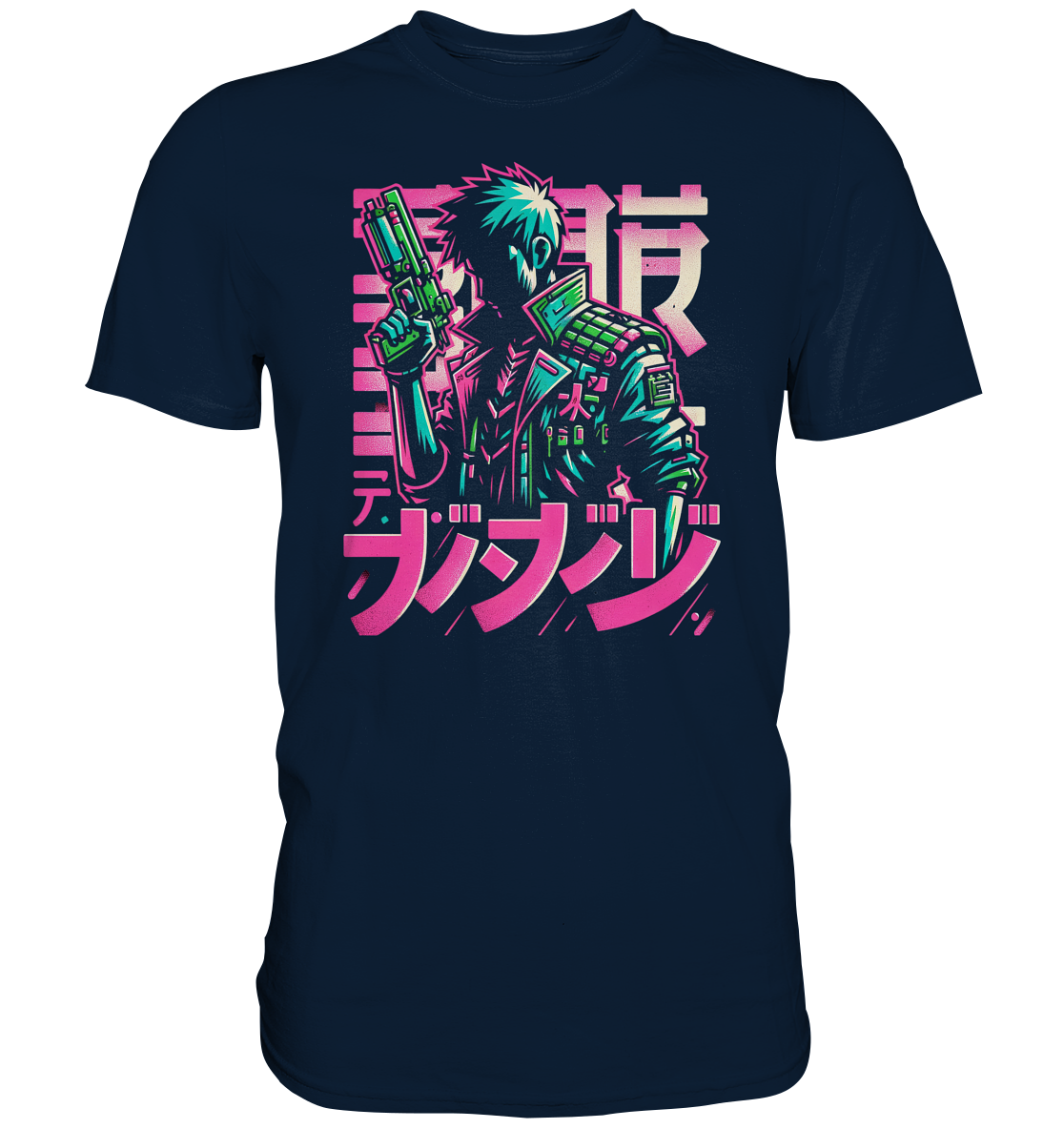 Anime Boy with Gun - Premium Shirt