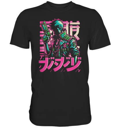 Anime Boy with Gun - Premium Shirt