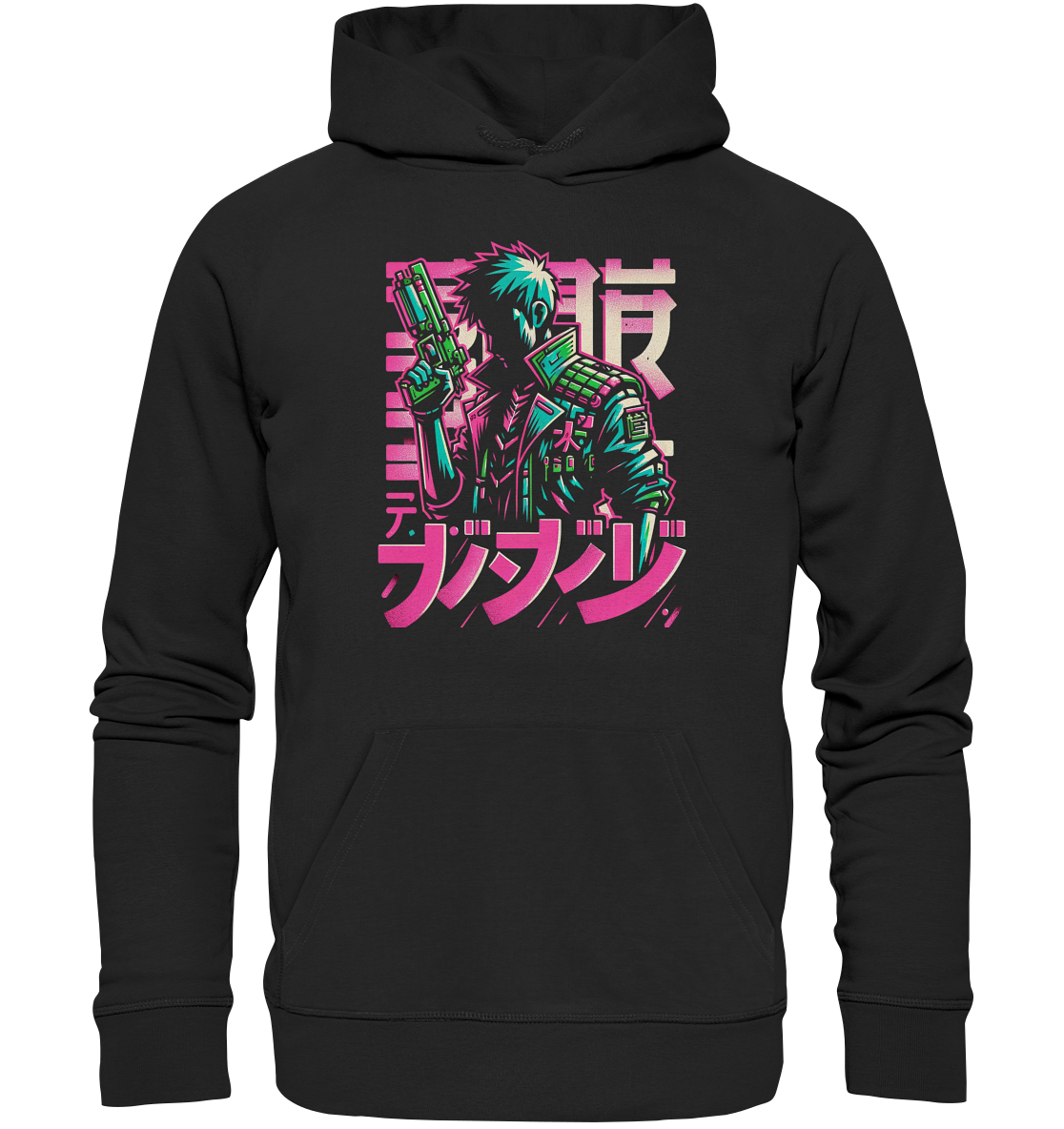 Anime Boy with Gun - Premium Unisex Hoodie