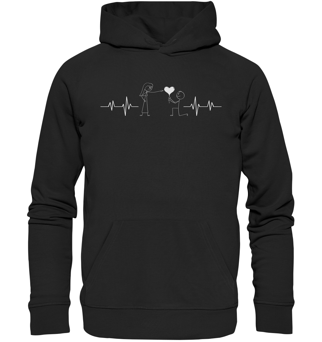 Sarkasmus in Love, ein Herzschlag für die Realität ! - Premium Unisex Hoodie