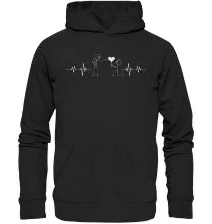 Sarkasmus in Love, ein Herzschlag für die Realität ! - Premium Unisex Hoodie