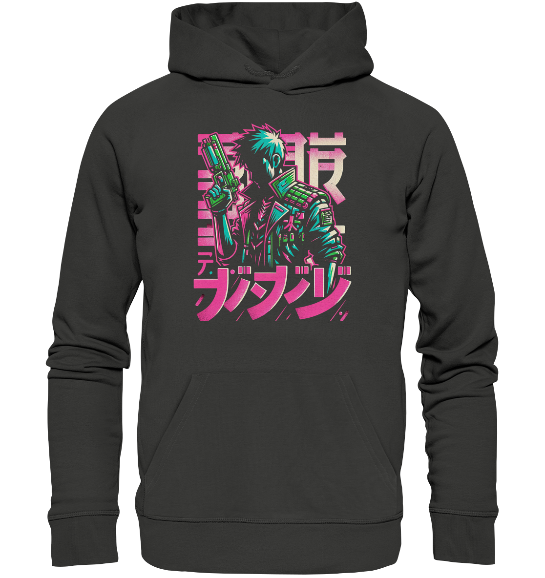 Anime Boy with Gun - Premium Unisex Hoodie