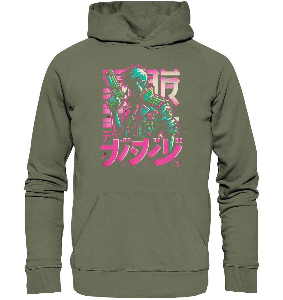 Anime Boy with Gun - Premium Unisex Hoodie